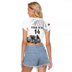 Custom New Zealand Kiwi Football Raglan Cropped T Shirt Aotearoa Silver Fern