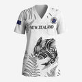 Custom New Zealand Kiwi Football Scrub Top Aotearoa Silver Fern - Aussie Hoodie