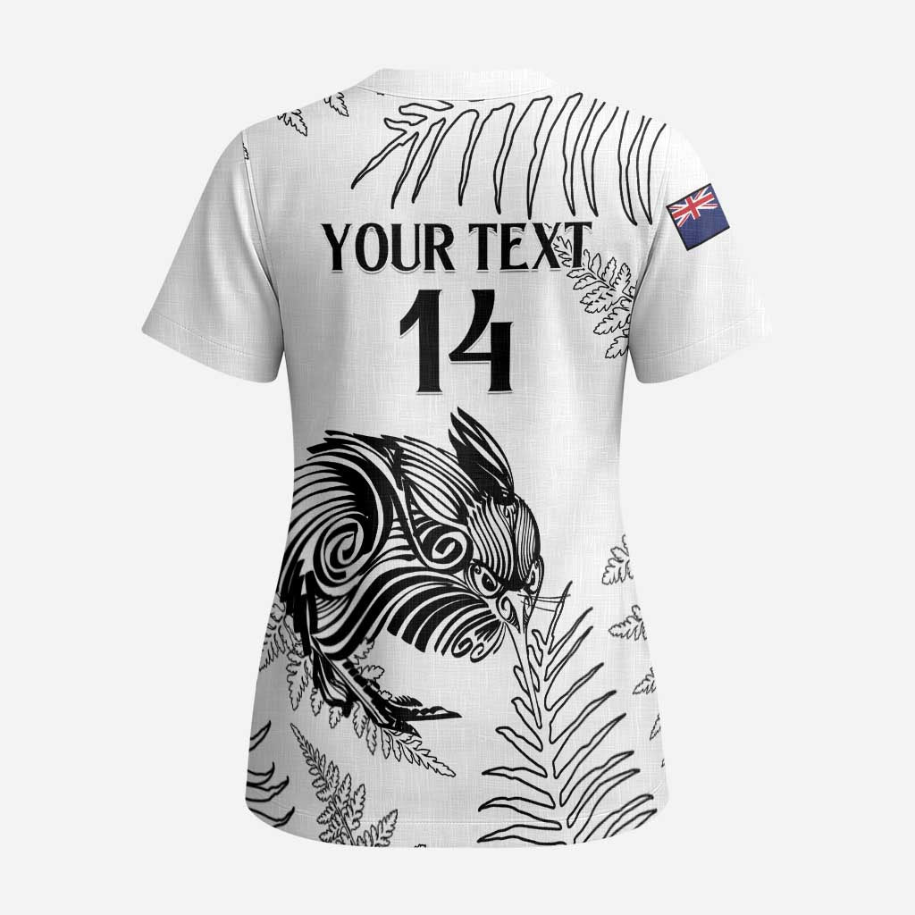 Custom New Zealand Kiwi Football Scrub Top Aotearoa Silver Fern - Aussie Hoodie