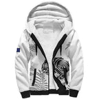 Custom New Zealand Kiwi Football Sherpa Hoodie Aotearoa Silver Fern
