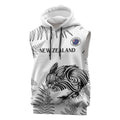 Custom New Zealand Kiwi Football Sleeveless Hoodie Aotearoa Silver Fern - Aussie Hoodie