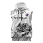 Custom New Zealand Kiwi Football Sleeveless Hoodie Aotearoa Silver Fern - Aussie Hoodie
