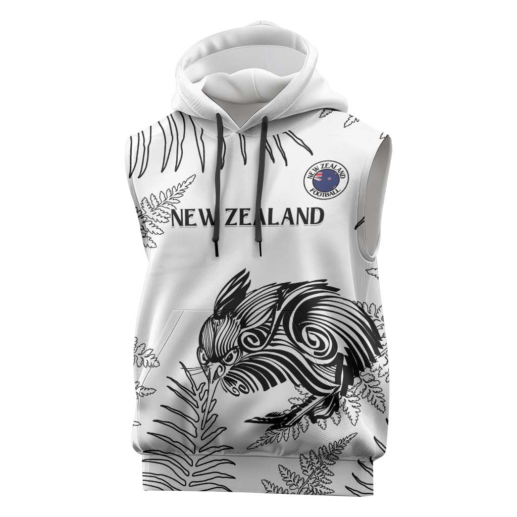 Custom New Zealand Kiwi Football Sleeveless Hoodie Aotearoa Silver Fern - Aussie Hoodie