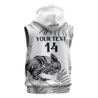 Custom New Zealand Kiwi Football Sleeveless Hoodie Aotearoa Silver Fern - Aussie Hoodie