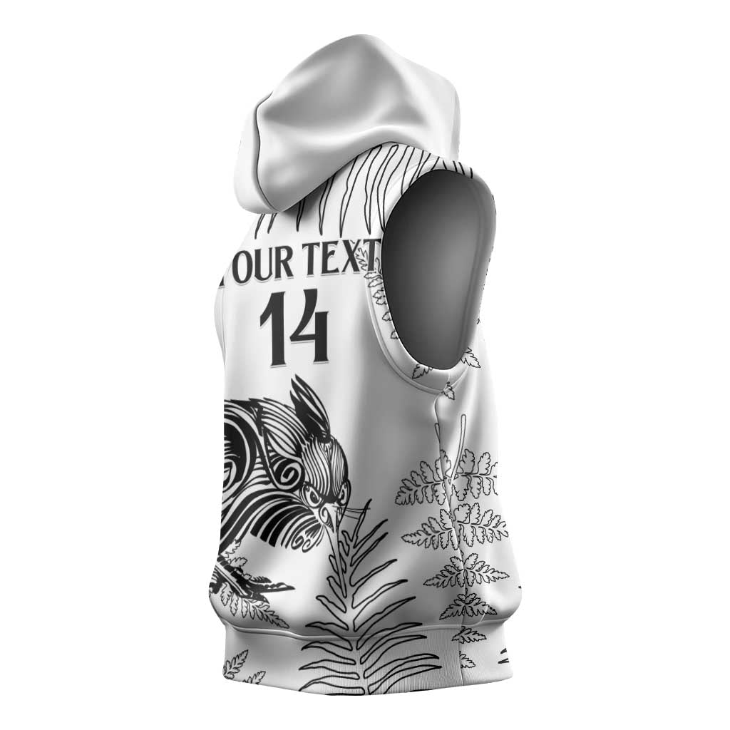 Custom New Zealand Kiwi Football Sleeveless Hoodie Aotearoa Silver Fern - Aussie Hoodie