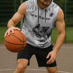Custom New Zealand Kiwi Football Sleeveless Hoodie Aotearoa Silver Fern - Aussie Hoodie