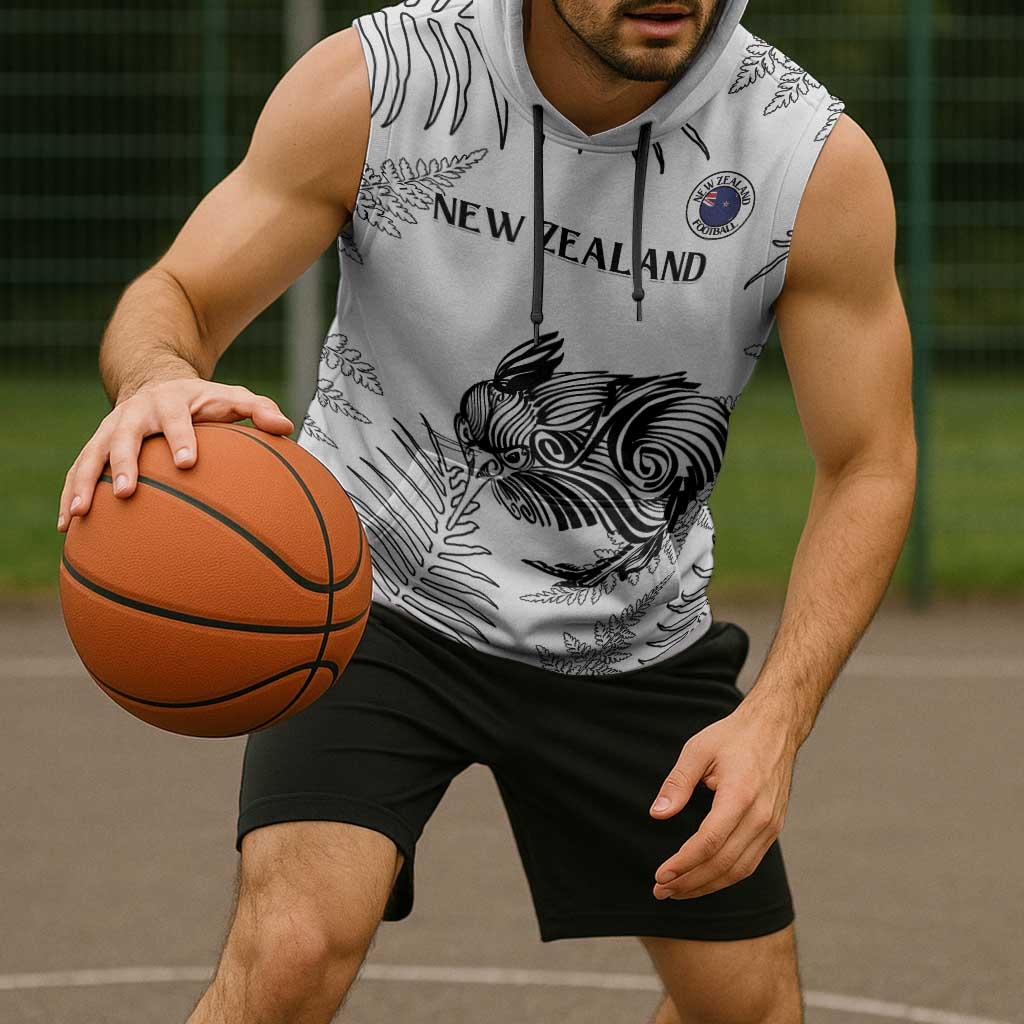 Custom New Zealand Kiwi Football Sleeveless Hoodie Aotearoa Silver Fern - Aussie Hoodie