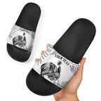 Custom New Zealand Kiwi Football Slide Sandals Aotearoa Silver Fern - Aussie Hoodie