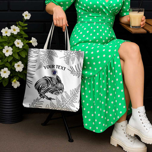 Custom New Zealand Kiwi Football Tote Bag Aotearoa Silver Fern - Aussie Hoodie