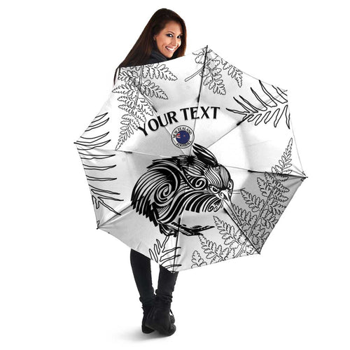 Custom New Zealand Kiwi Football Umbrella Aotearoa Silver Fern - Aussie Hoodie