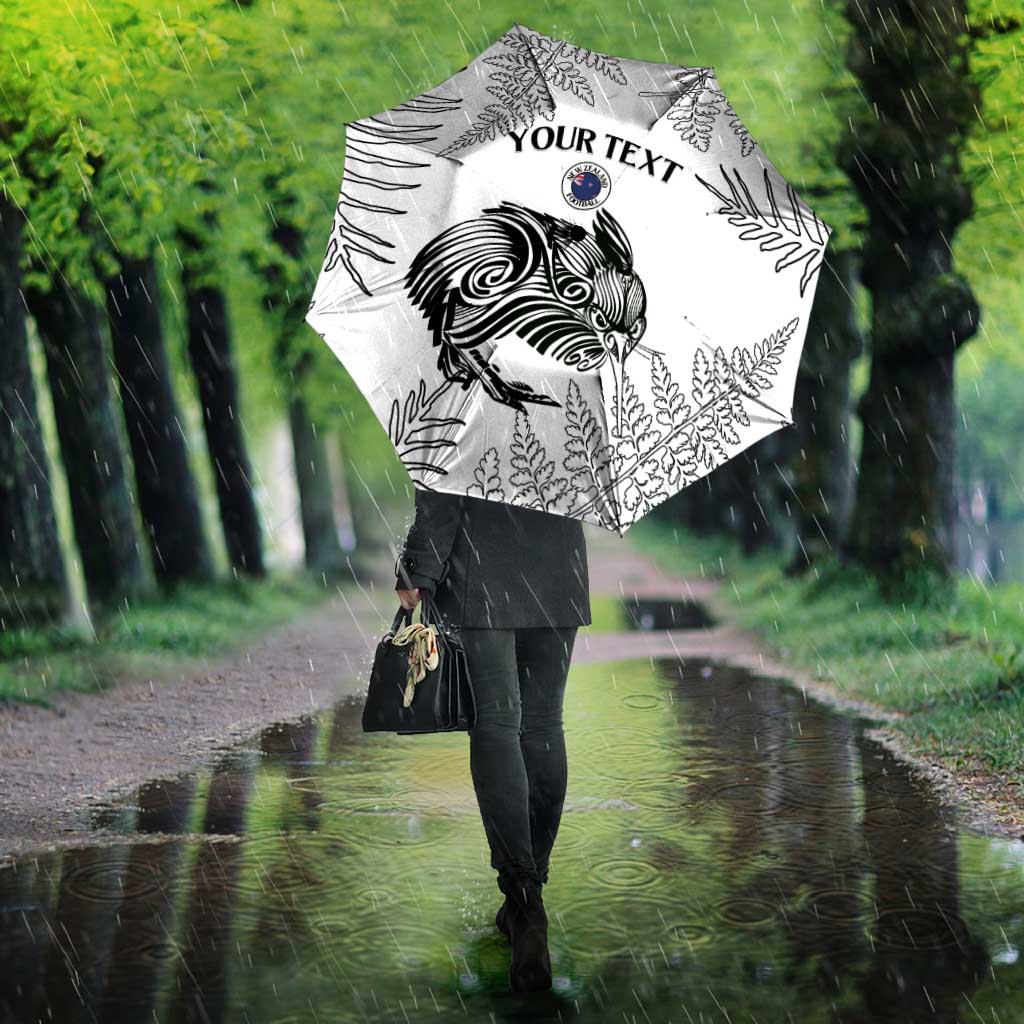 Custom New Zealand Kiwi Football Umbrella Aotearoa Silver Fern - Aussie Hoodie
