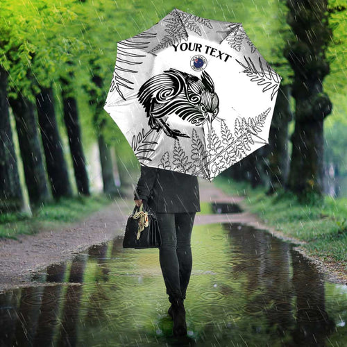 Custom New Zealand Kiwi Football Umbrella Aotearoa Silver Fern - Aussie Hoodie