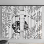 Custom New Zealand Kiwi Football Window Curtain Aotearoa Silver Fern