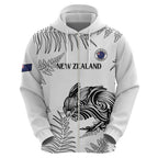 Custom New Zealand Kiwi Football Zip Hoodie Aotearoa Silver Fern