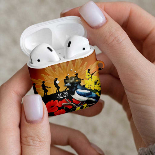Australia Magpie ANZAC Day AirPods Case Rising Sun 25th April Poppy Golden Wattle - Aussie Hoodie