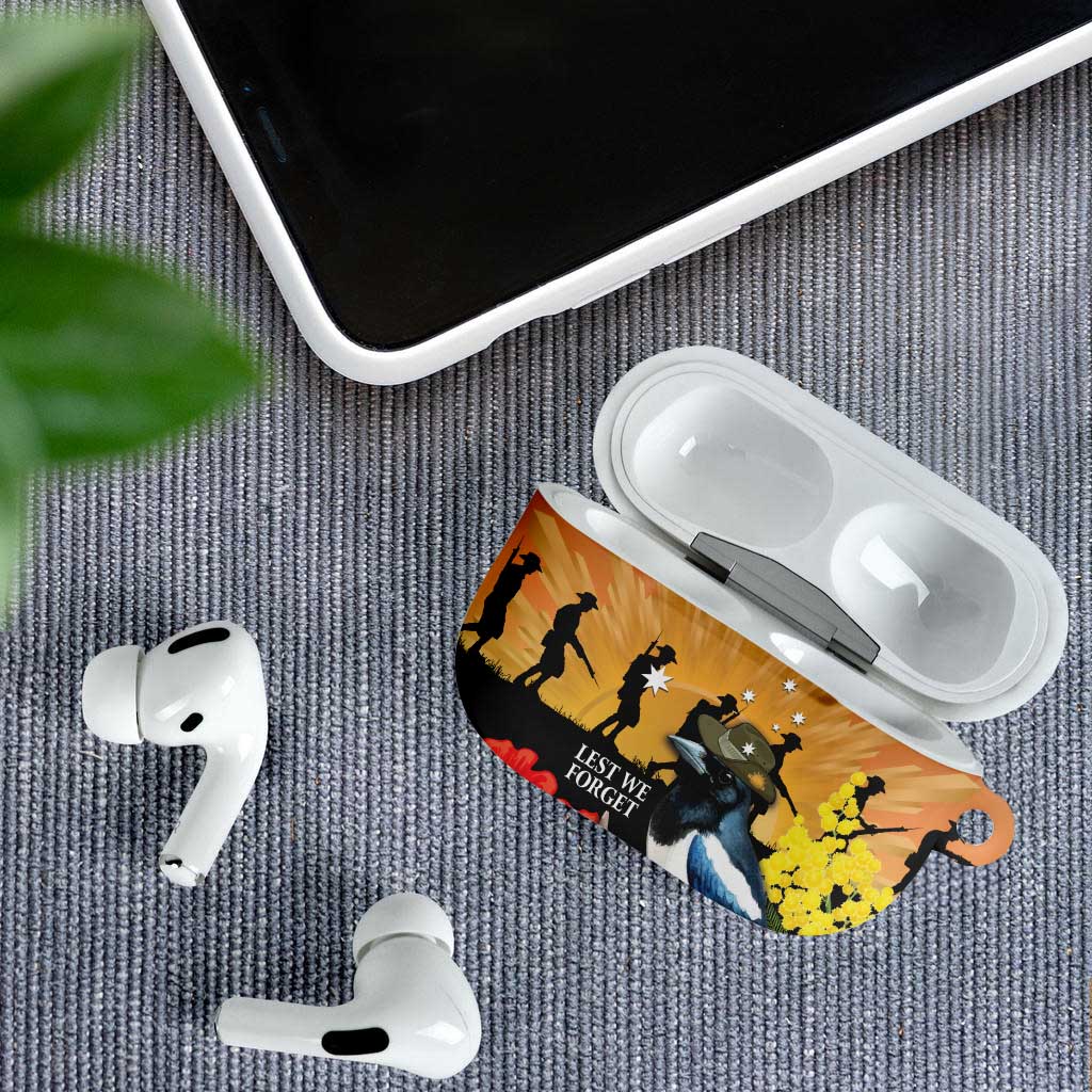 Australia Magpie ANZAC Day AirPods Case Rising Sun 25th April Poppy Golden Wattle - Aussie Hoodie