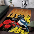 Australia Magpie ANZAC Day Area Rug Rising Sun 25th April Poppy Golden Wattle - Aussie Hoodie
