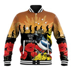 Australia Magpie ANZAC Day Baseball Jacket Rising Sun 25th April Poppy Golden Wattle - Aussie Hoodie