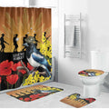Australia Magpie ANZAC Day Bathroom Set Rising Sun 25th April Poppy Golden Wattle - Aussie Hoodie