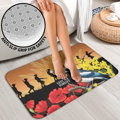 Australia Magpie ANZAC Day Bathroom Set Rising Sun 25th April Poppy Golden Wattle - Aussie Hoodie
