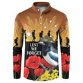 Australia Magpie ANZAC Day Button Sweatshirt Rising Sun 25th April Poppy Golden Wattle - Aussie Hoodie