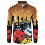Australia Magpie ANZAC Day Button Sweatshirt Rising Sun 25th April Poppy Golden Wattle - Aussie Hoodie