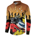 Australia Magpie ANZAC Day Button Sweatshirt Rising Sun 25th April Poppy Golden Wattle - Aussie Hoodie