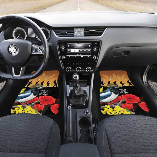 Australia Magpie ANZAC Day Car Mats Rising Sun 25th April Poppy Golden Wattle - Aussie Hoodie