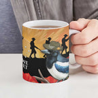 Australia Magpie ANZAC Day Ceramic Mug Rising Sun 25th April Poppy Golden Wattle - Aussie Hoodie