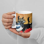 Australia Magpie ANZAC Day Ceramic Mug Rising Sun 25th April Poppy Golden Wattle - Aussie Hoodie