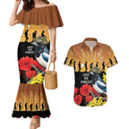 Australia Magpie ANZAC Day Couples Matching Mermaid Dress and Hawaiian Shirt Rising Sun 25th April Poppy Golden Wattle - Aussie Hoodie
