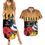 Australia Magpie ANZAC Day Couples Matching Summer Maxi Dress and Hawaiian Shirt Rising Sun 25th April Poppy Golden Wattle - Aussie Hoodie