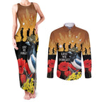 Australia Magpie ANZAC Day Couples Matching Tank Maxi Dress and Long Sleeve Button Shirt Rising Sun 25th April Poppy Golden Wattle - Aussie Hoodie