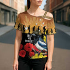 Australia Magpie ANZAC Day Cross Shoulder Shirt Rising Sun 25th April Poppy Golden Wattle - Aussie Hoodie