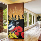 Australia Magpie ANZAC Day Door Cover Rising Sun 25th April Poppy Golden Wattle - Aussie Hoodie