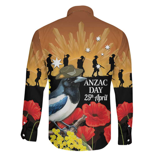 Australia Magpie ANZAC Day Family Matching Tank Maxi Dress and Hawaiian Shirt Rising Sun 25th April Poppy Golden Wattle