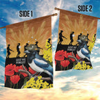 Australia Magpie ANZAC Day Garden Flag Rising Sun 25th April Poppy Golden Wattle - Aussie Hoodie