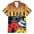 Australia Magpie ANZAC Day Hawaiian Shirt Rising Sun 25th April Poppy Golden Wattle - Aussie Hoodie