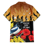 Australia Magpie ANZAC Day Hawaiian Shirt Rising Sun 25th April Poppy Golden Wattle - Aussie Hoodie