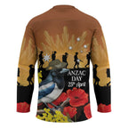 Australia Magpie ANZAC Day Hockey Jersey Rising Sun 25th April Poppy Golden Wattle - Aussie Hoodie