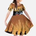 Australia Magpie ANZAC Day Kid Short Sleeve Dress Rising Sun 25th April Poppy Golden Wattle - Aussie Hoodie