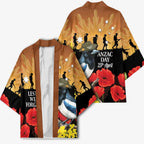 Australia Magpie ANZAC Day Kimono Rising Sun 25th April Poppy Golden Wattle - Aussie Hoodie