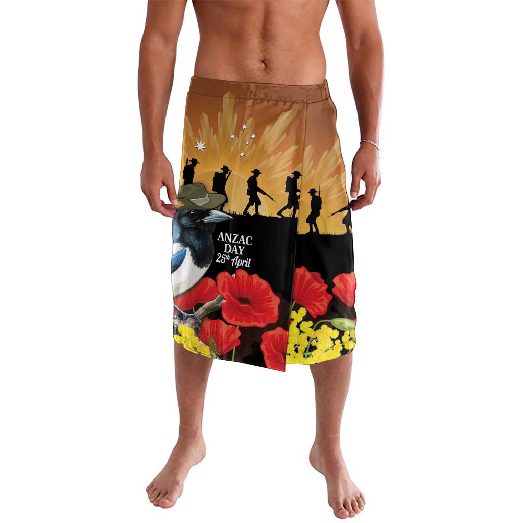 Australia Magpie ANZAC Day Lavalava Rising Sun 25th April Poppy Golden Wattle - Aussie Hoodie