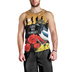 Australia Magpie ANZAC Day Men Tank Top Rising Sun 25th April Poppy Golden Wattle - Aussie Hoodie