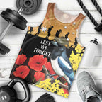 Australia Magpie ANZAC Day Men Tank Top Rising Sun 25th April Poppy Golden Wattle - Aussie Hoodie