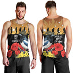 Australia Magpie ANZAC Day Men Tank Top Rising Sun 25th April Poppy Golden Wattle - Aussie Hoodie