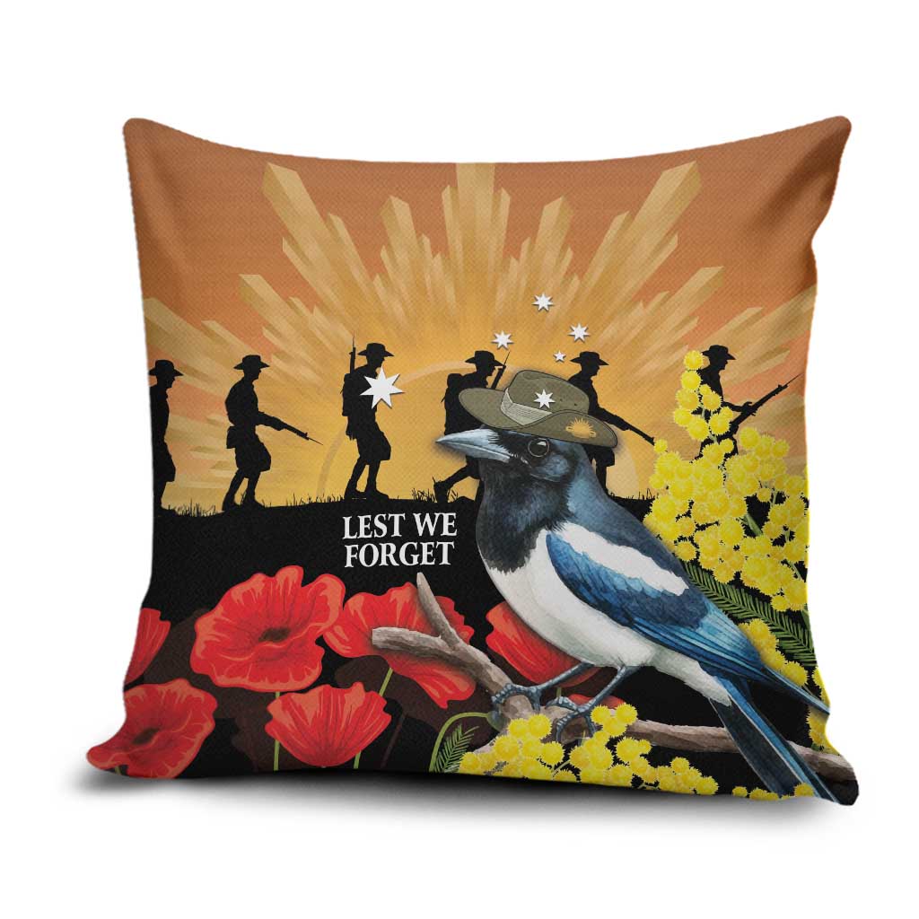 Australia Magpie ANZAC Day Pillow Cover Rising Sun 25th April Poppy Golden Wattle - Aussie Hoodie