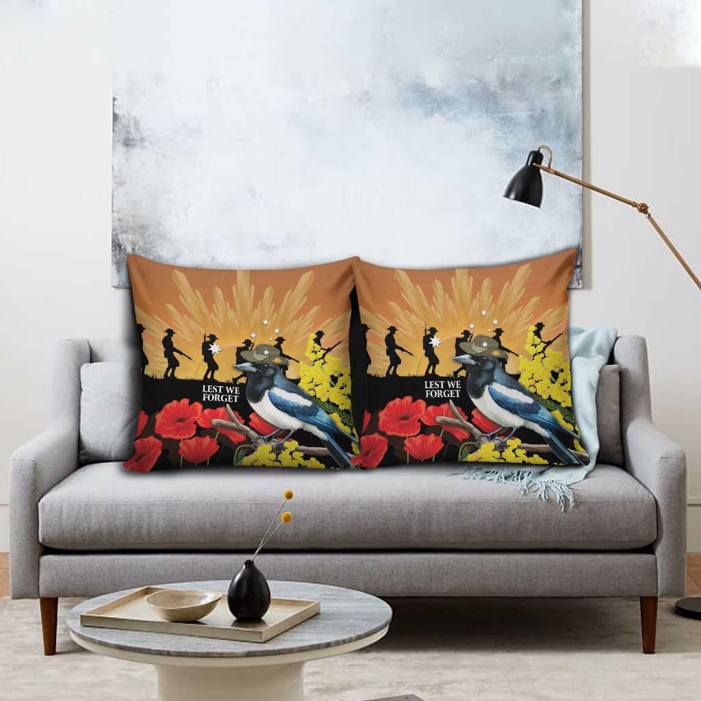 Australia Magpie ANZAC Day Pillow Cover Rising Sun 25th April Poppy Golden Wattle - Aussie Hoodie