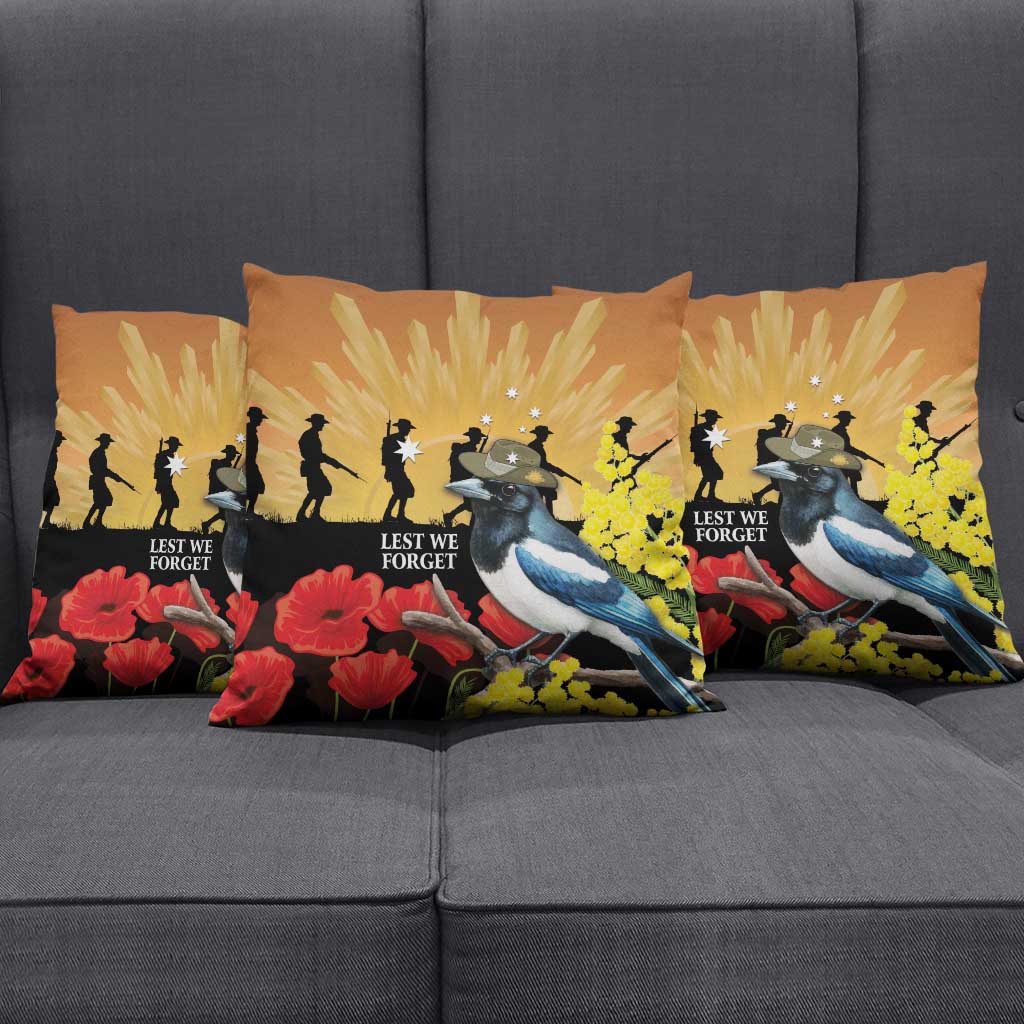 Australia Magpie ANZAC Day Pillow Cover Rising Sun 25th April Poppy Golden Wattle - Aussie Hoodie