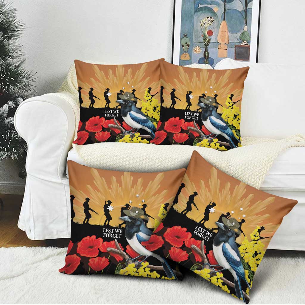 Australia Magpie ANZAC Day Pillow Cover Rising Sun 25th April Poppy Golden Wattle - Aussie Hoodie